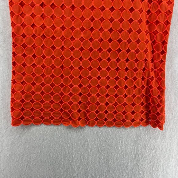 J.Crew Tank Top Womens XS Orange Eyelet Dot Pattern Scoop Neck Pullover Coastal - Picture 6 of 11
